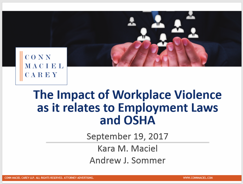 The Impact of Workplace Violence as it relates to Employment Laws and